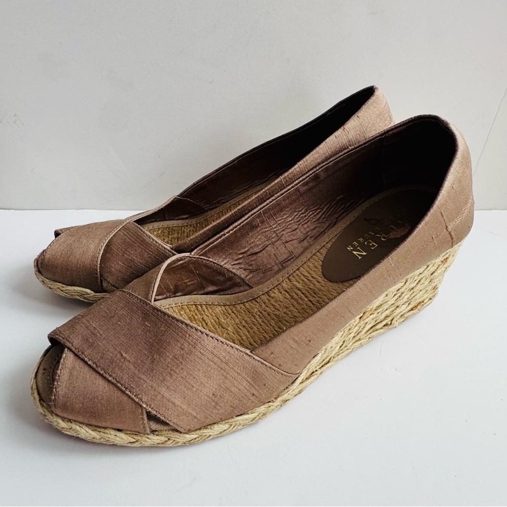 Lauren Ralph Lauren cecilia size 7.5 Brown Espadrille Wedges